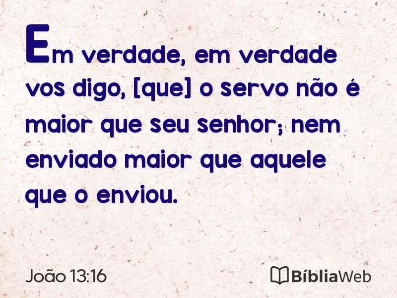 João 13:16 em imagem para compartilhar