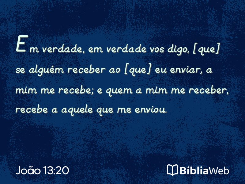 João 13:20 em imagem para compartilhar