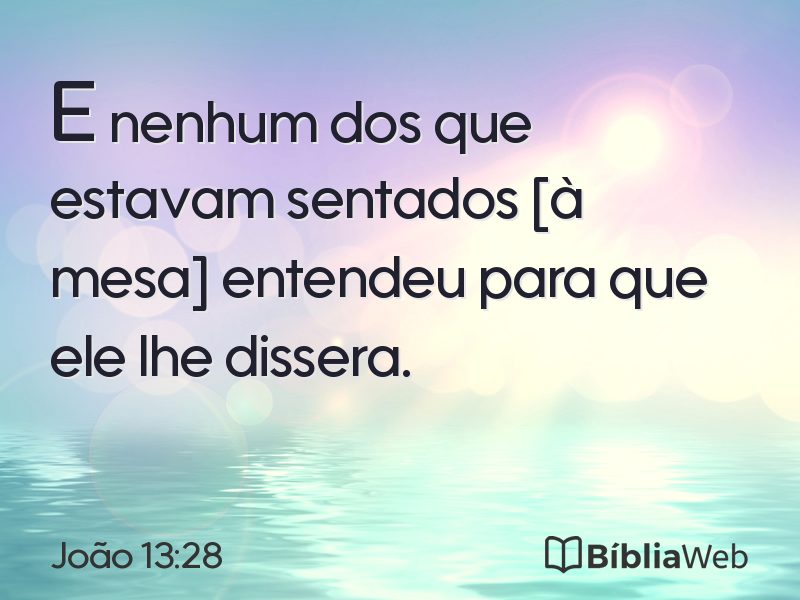 João 13:28 em imagem para compartilhar