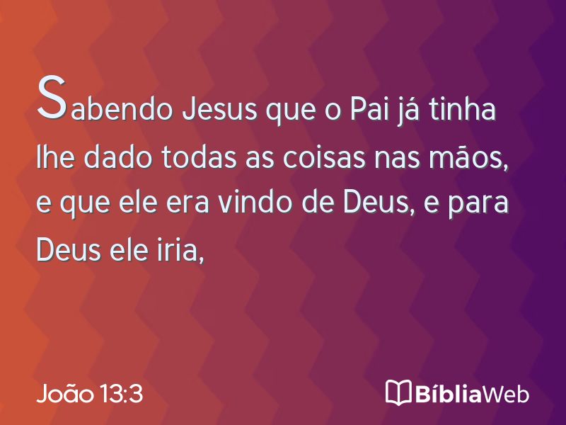 João 13:3 em imagem para compartilhar