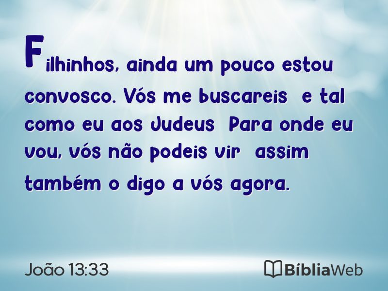 João 13:33 em imagem para compartilhar