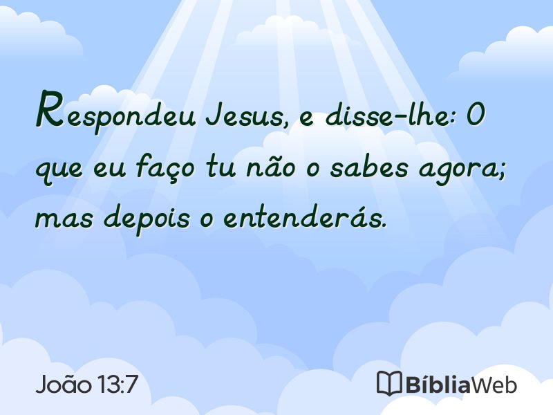 João 13:7 em imagem para compartilhar