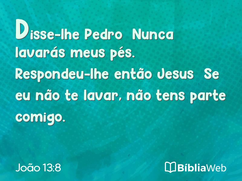 João 13:8 em imagem para compartilhar