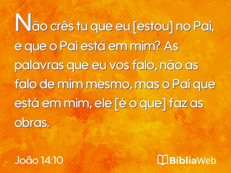 João 14:10 em imagem para compartilhar