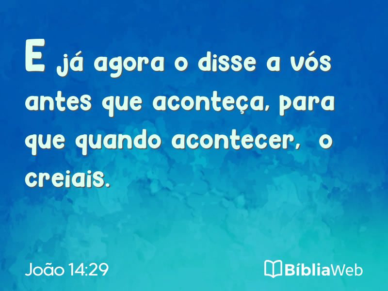 João 14:29 em imagem para compartilhar