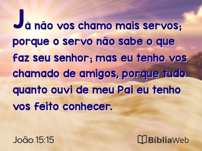 João 15:15 em imagem para compartilhar