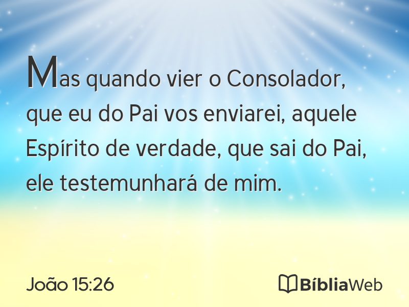 João 15:26 em imagem para compartilhar