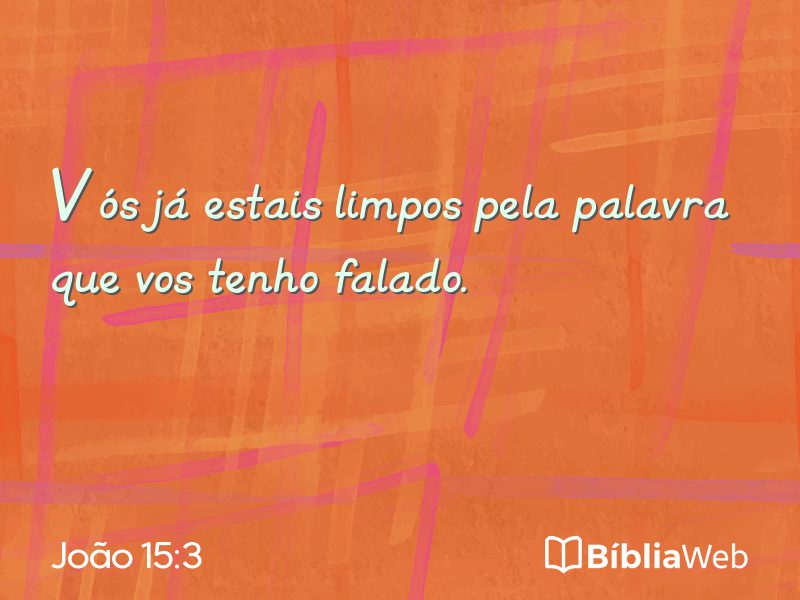 João 15:3 em imagem para compartilhar
