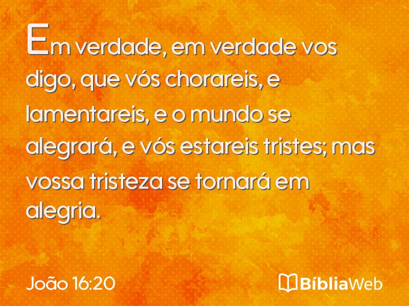 João 16:20 em imagem para compartilhar