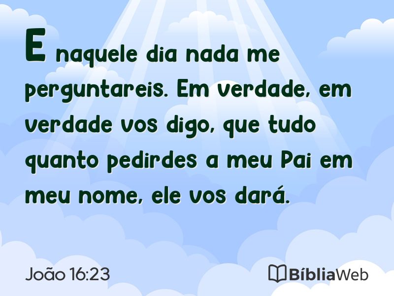 João 16:23 em imagem para compartilhar
