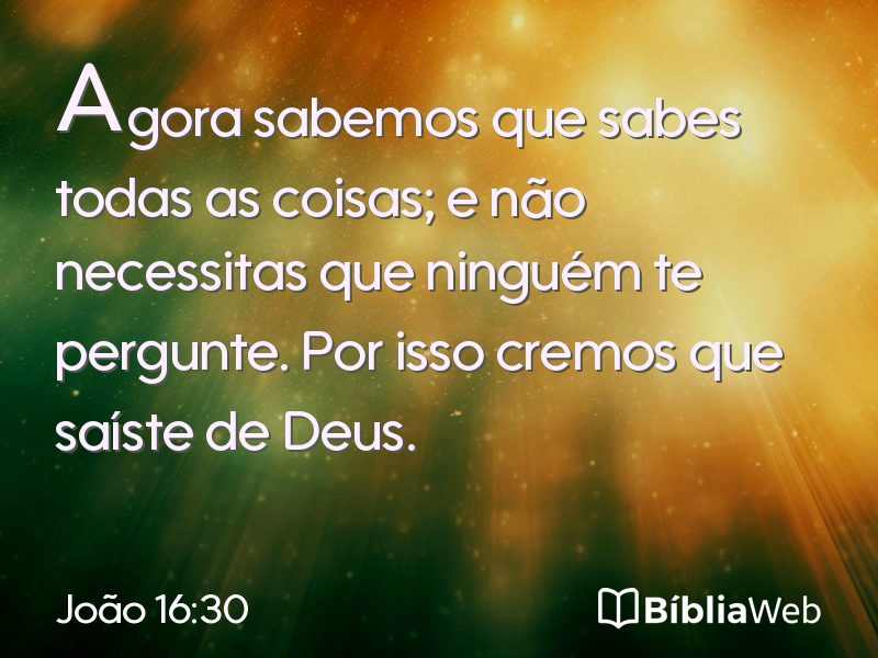 João 16:30 em imagem para compartilhar