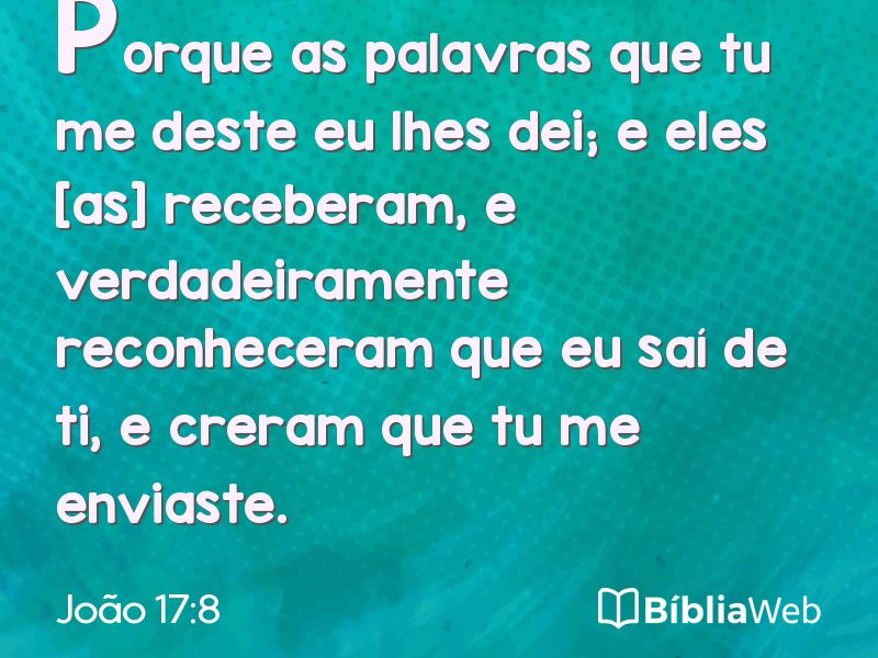 João 17:8 em imagem para compartilhar