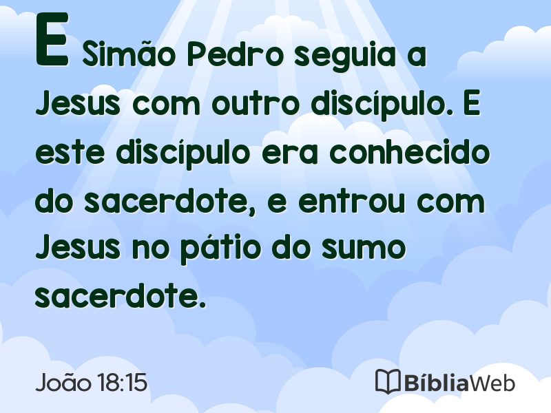 João 18:15 em imagem para compartilhar