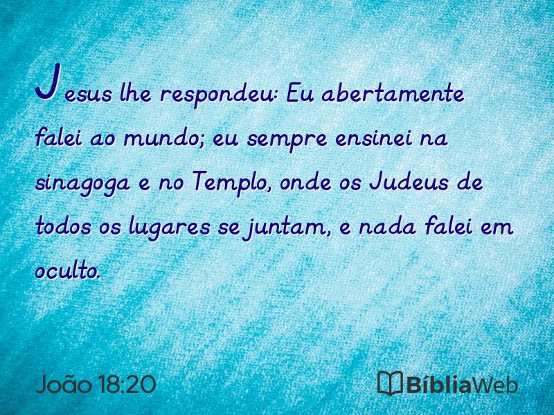 João 18:20 em imagem para compartilhar