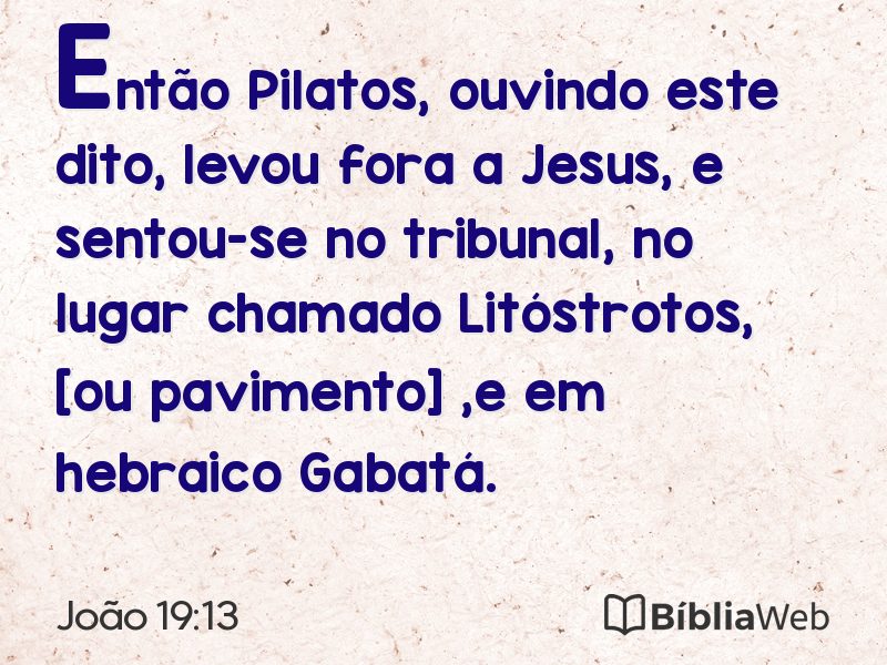 João 19:13 em imagem para compartilhar