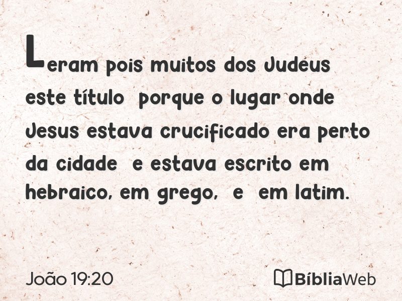 João 19:20 em imagem para compartilhar
