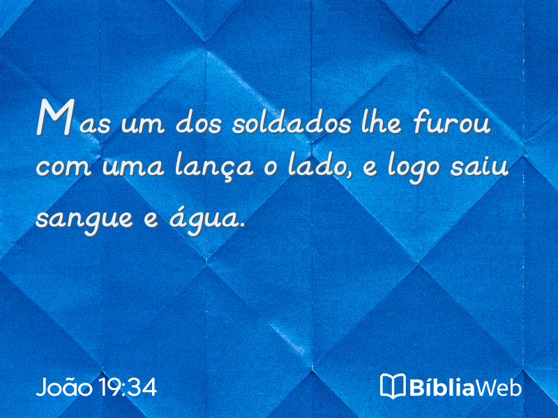 João 19:34 em imagem para compartilhar