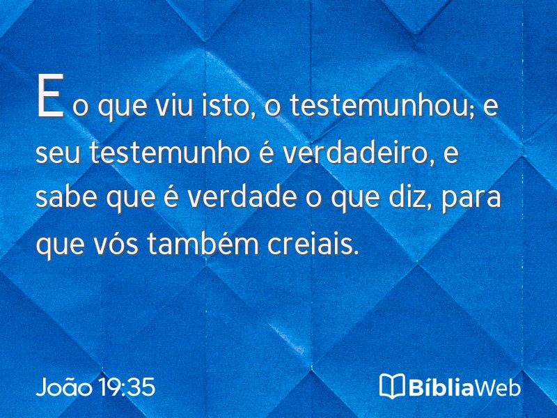 João 19:35 em imagem para compartilhar
