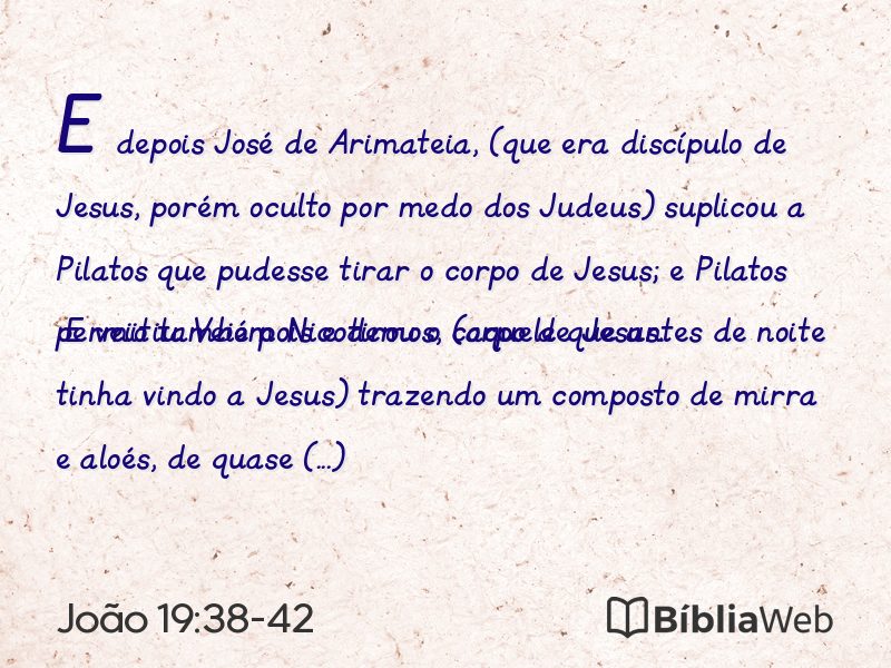 João 19:38-42 em imagem para compartilhar