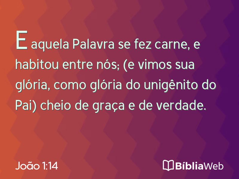João 1:14 em imagem para compartilhar