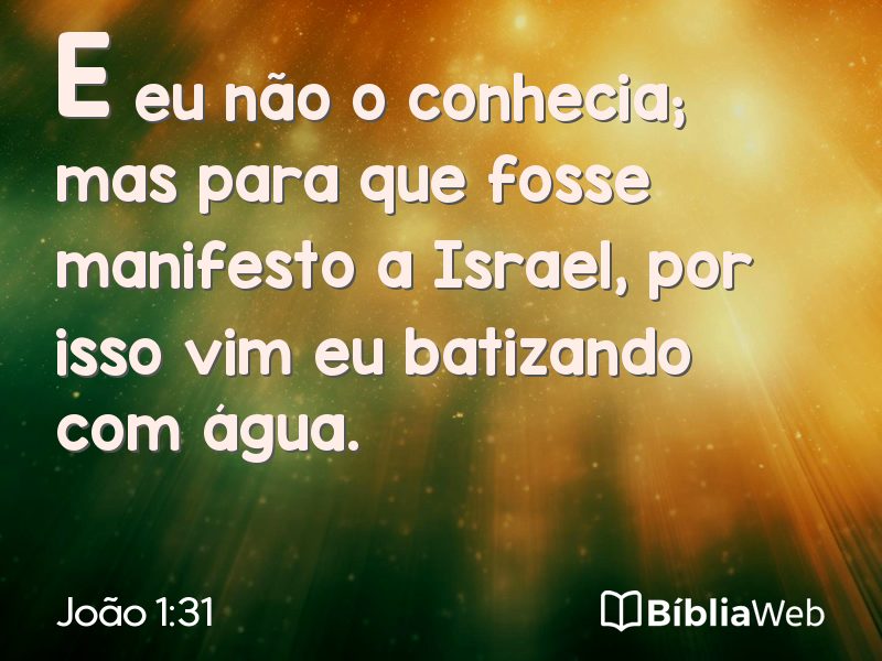 João 1:31 em imagem para compartilhar