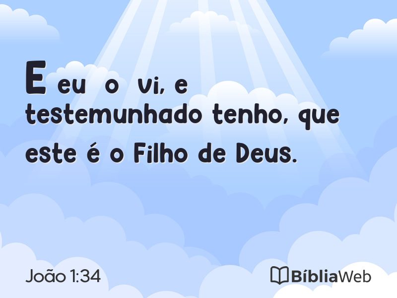 João 1:34 em imagem para compartilhar