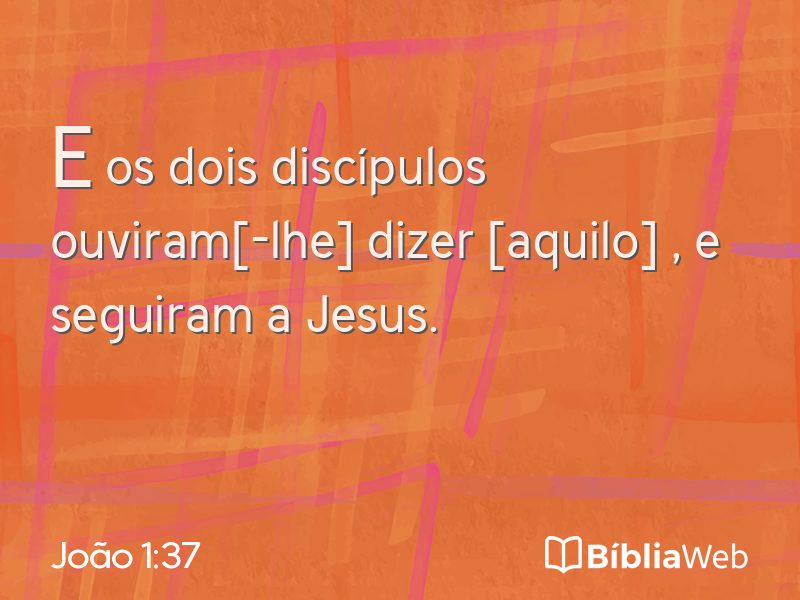 João 1:37 em imagem para compartilhar