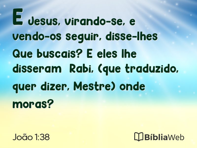 João 1:38 em imagem para compartilhar