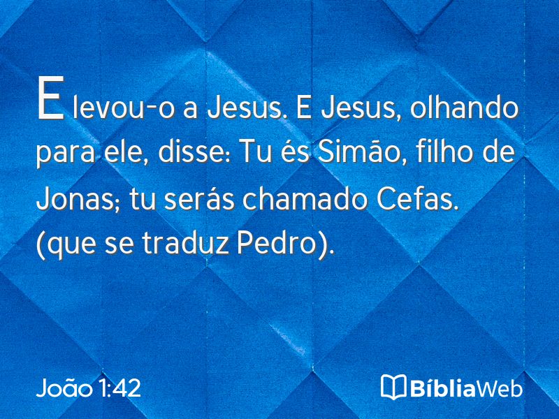 João 1:42 em imagem para compartilhar