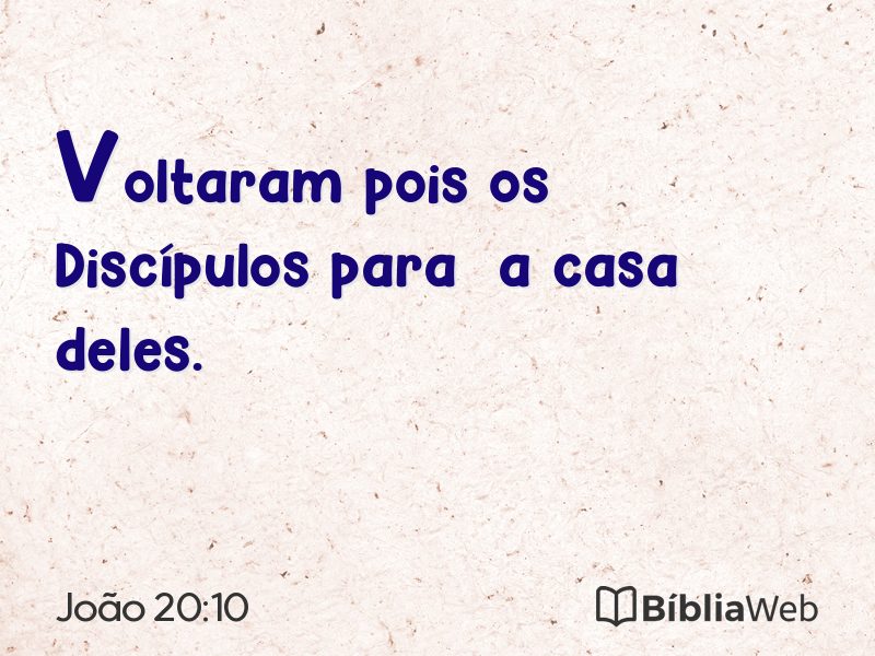João 20:10 em imagem para compartilhar