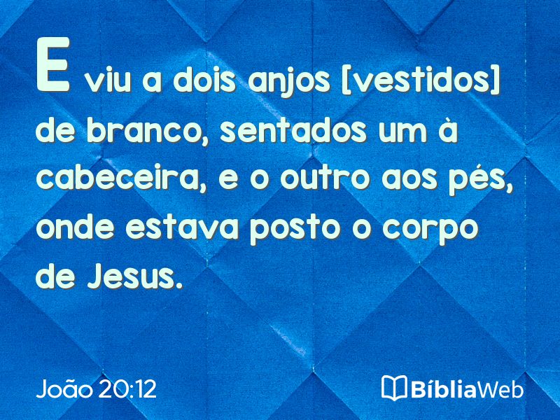 João 20:12 em imagem para compartilhar