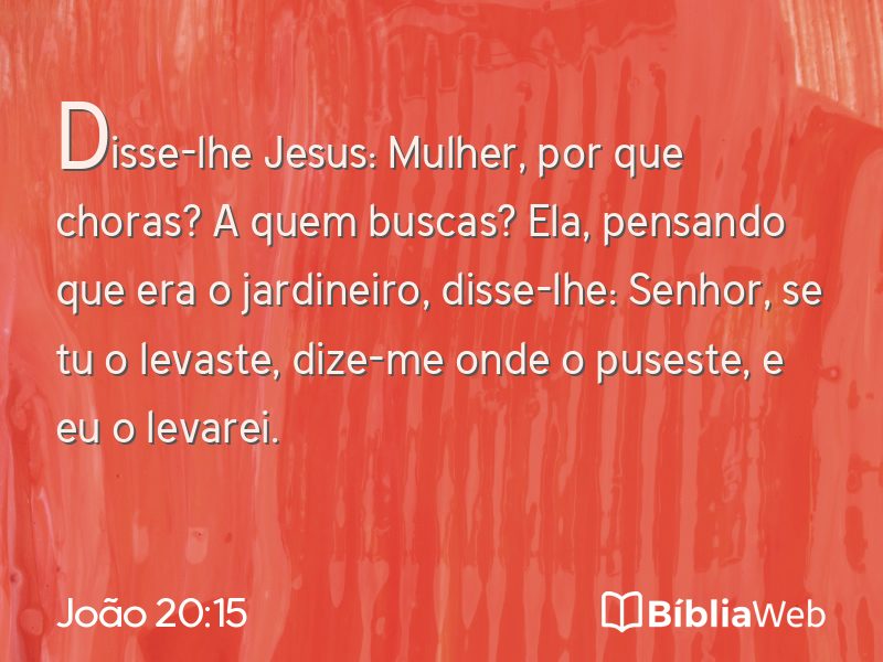 João 20:15 em imagem para compartilhar