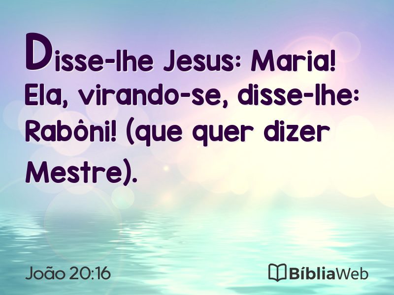 João 20:16 em imagem para compartilhar