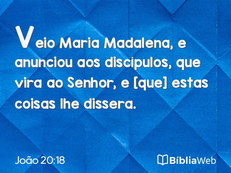 João 20:18 em imagem para compartilhar