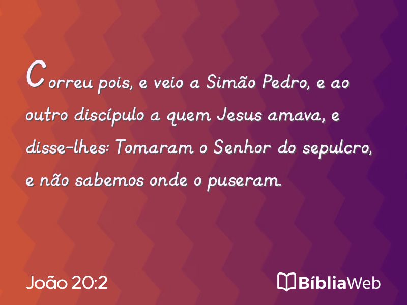 João 20:2 em imagem para compartilhar