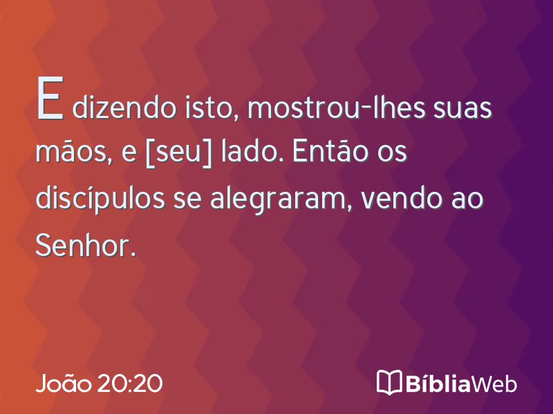 João 20:20 em imagem para compartilhar
