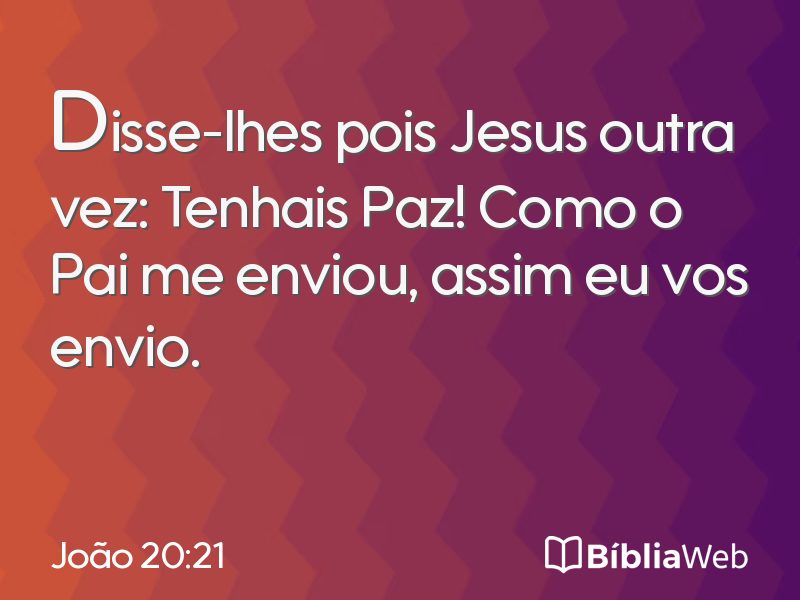 João 20:21 em imagem para compartilhar