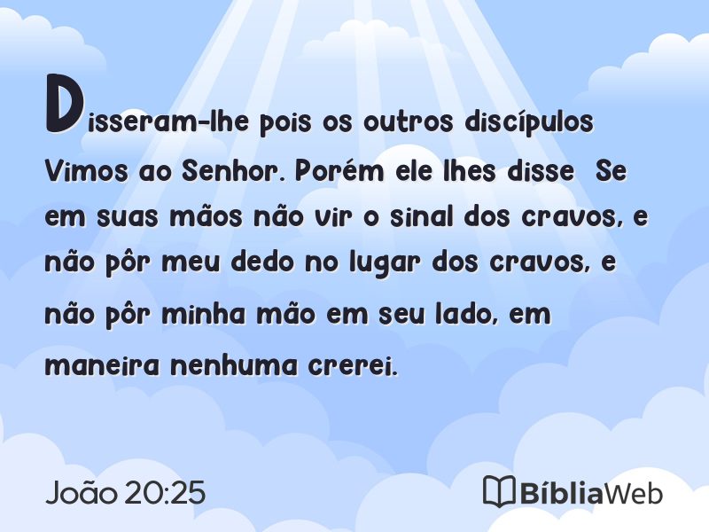 João 20:25 em imagem para compartilhar
