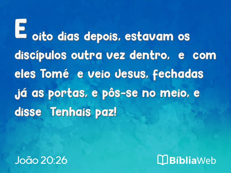 João 20:26 em imagem para compartilhar