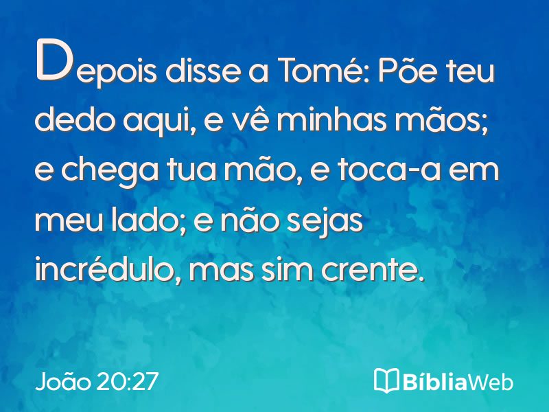 João 20:27 em imagem para compartilhar