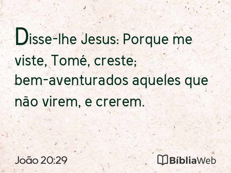 João 20:29 em imagem para compartilhar