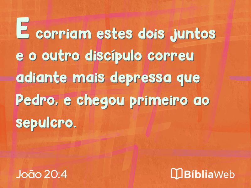 João 20:4 em imagem para compartilhar