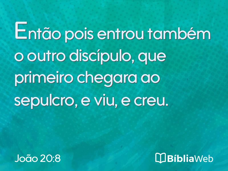 João 20:8 em imagem para compartilhar