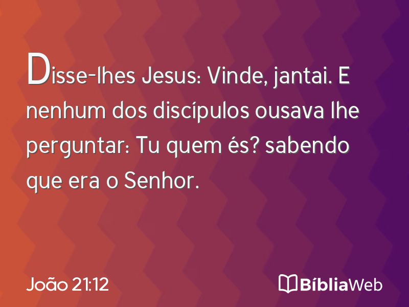 João 21:12 em imagem para compartilhar