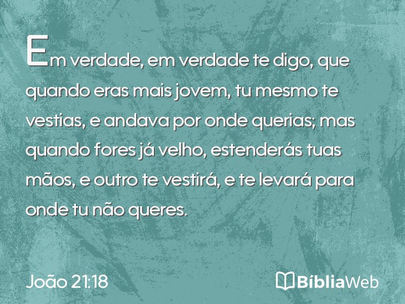 João 21:18 em imagem para compartilhar