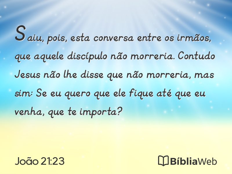 João 21:23 em imagem para compartilhar