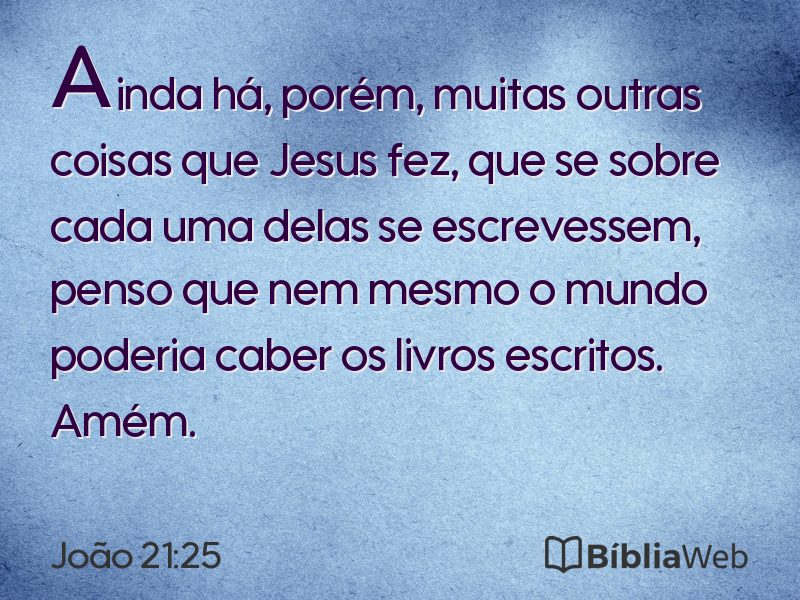 João 21:25 em imagem para compartilhar
