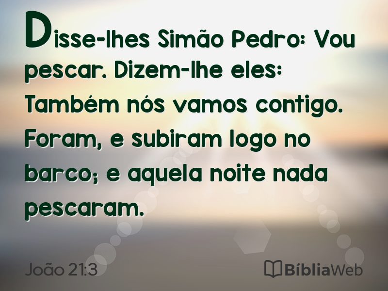 João 21:3 em imagem para compartilhar