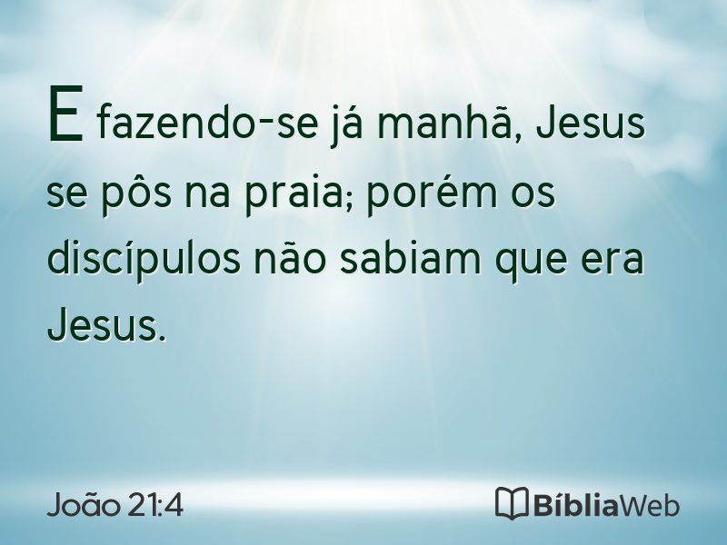 João 21:4 em imagem para compartilhar