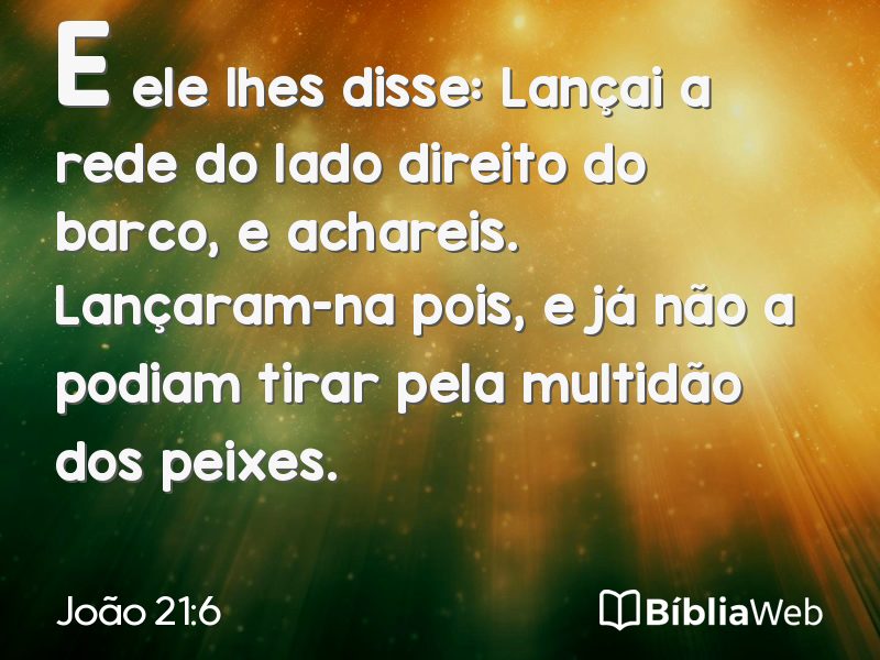 João 21:6 em imagem para compartilhar